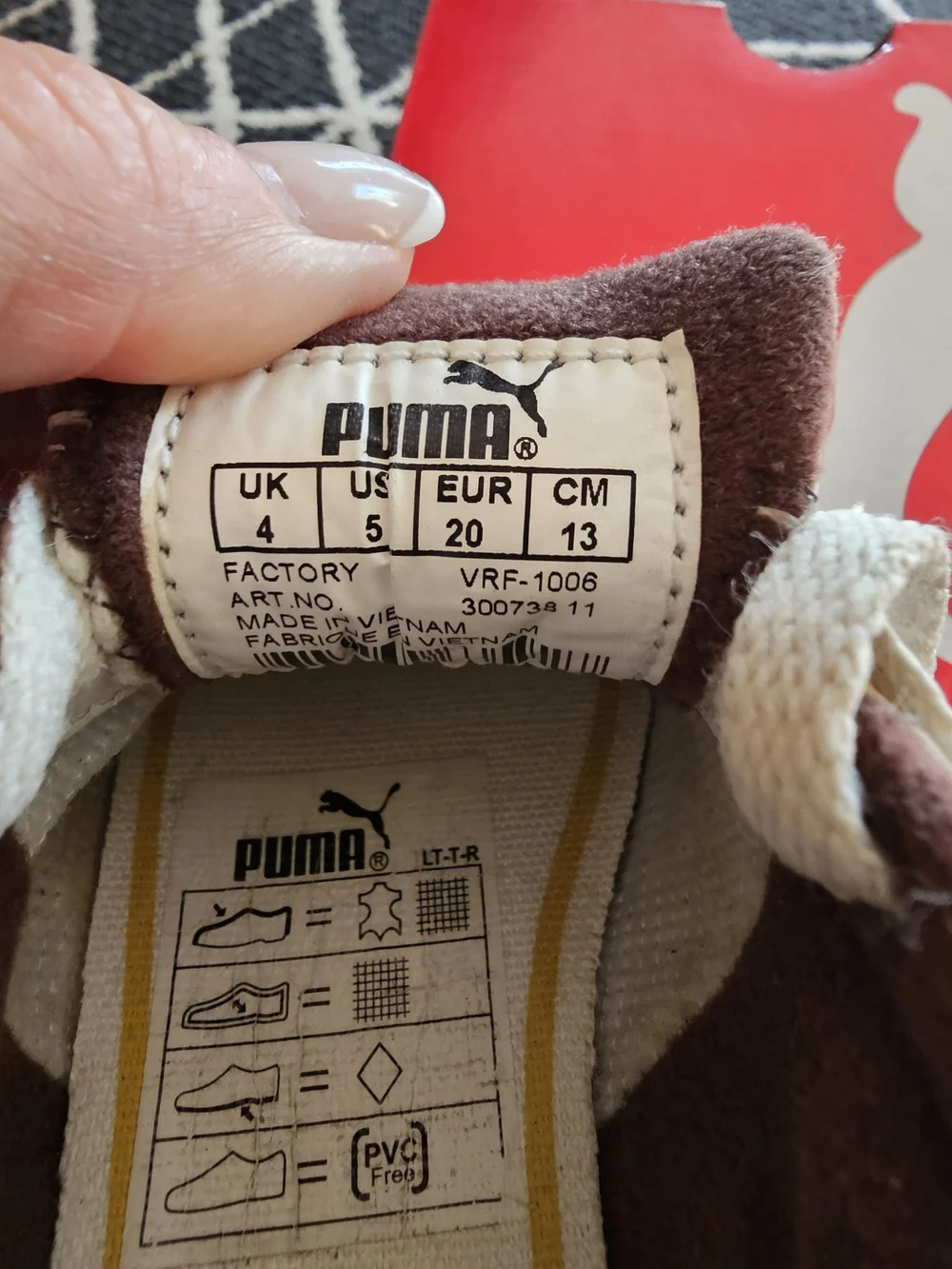 Puma Speed Cat Infant Sneakers Whisper White Brown Yellow Size 5C - Picture 5 of 6